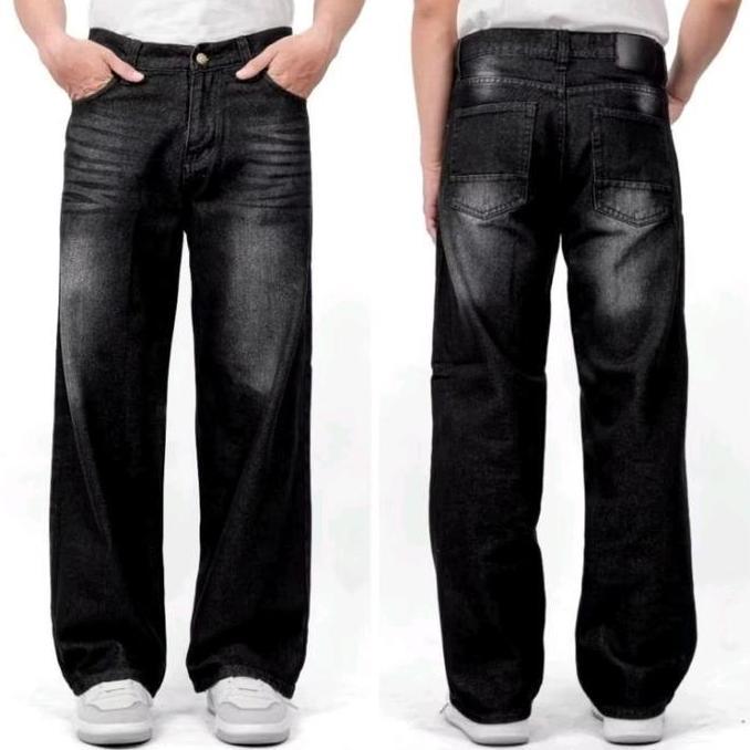celana panjang baggy pants cowok celana jeans panjang pria celana baggy pants Korean Denim Basic Nya