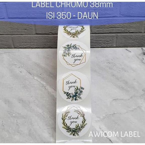 LEVINAMISAHSHOP - 350 PCS (1 ROLL) STIKER LABEL THANK YOU HOMEMADE HANDMADE 38MM ROLL PAPER