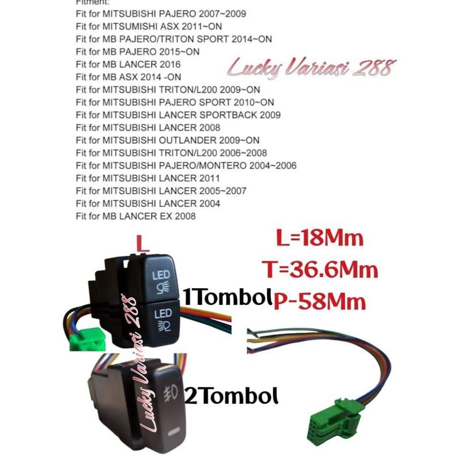 Komponen Mesin Mobil Switch Swit Saklar Fog Lamp Lampu Tembak Drl Led Progi Mobil Mitsubishi Pajero 
