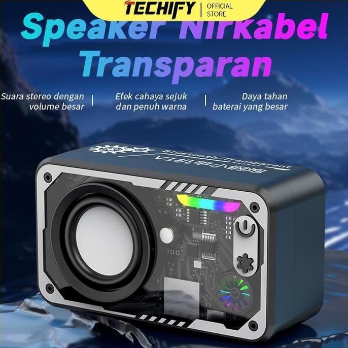 FARAHGUZZ_ - SPEAKER BLUETOOTH CYBERPUNK BLUETOOTH SPEAKER DOUBLE SUBWOOFER MUSIC SPEAKER SALON BLUE