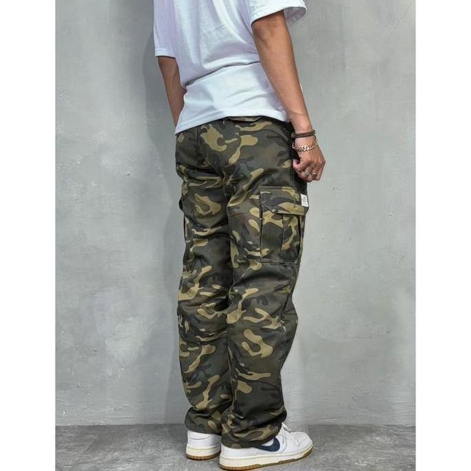TERPOPULER Celana Cargo Loreng Camo Reguler Fit Putih Abu Blue Grey White Camo Vintage - Cargo Loren