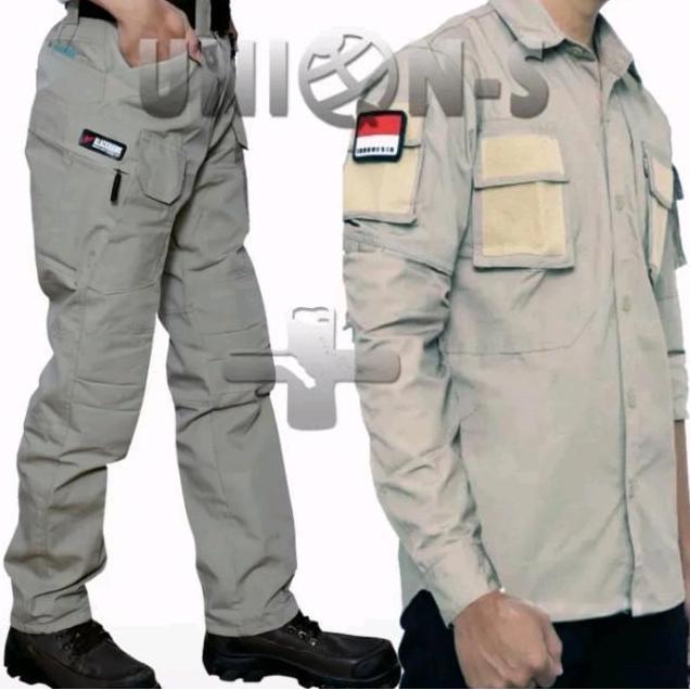 DISKON SPECIAL  SETELAN BAJU KEMEJA TACTICAL 511 + CELANA PANJANG PDL OUTDOOR Katun Polos Lengan pan