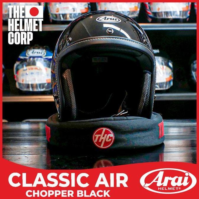 HELM ARAI CLASSIC AIR CHOPPER BLACK HALF F BLACK RETRO HELMET
