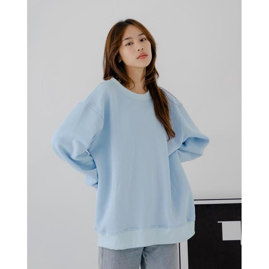 Basic Crewneck Sablon Custom Satuan Cotton Fleece
