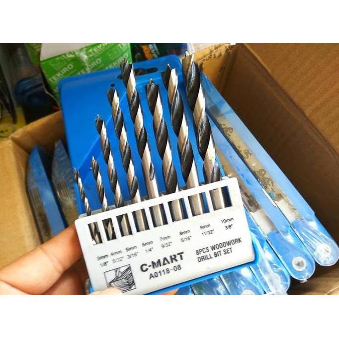AHROKA mata bor kayu set 8pcs Cmart mata bor kayu berkualitas