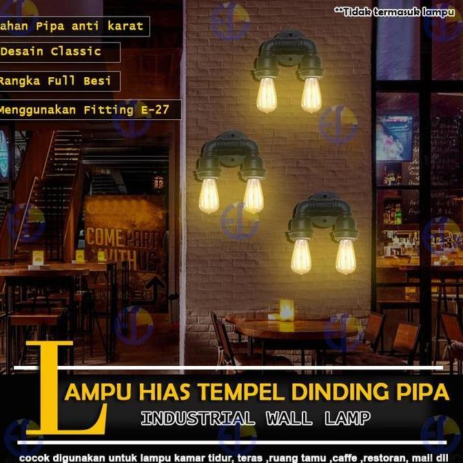LOGPEF EELIC ELC-P008 Lampu hias gantung tempel dinding pipa plastik menggunakan fitting e-27