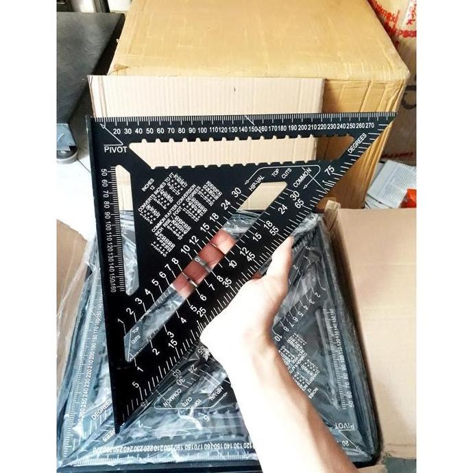 IYLBISC PREMIUM BLACK rafter square 12 inch speed square 12" cutting Laser CNC