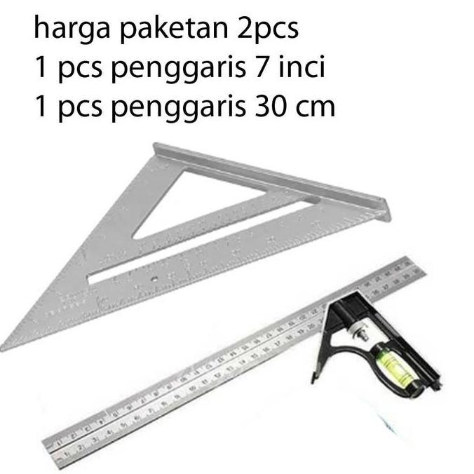 IYLBISC Penggaris Siku Sudut Waterpas Speed Square Bahan Besi 7 Inch