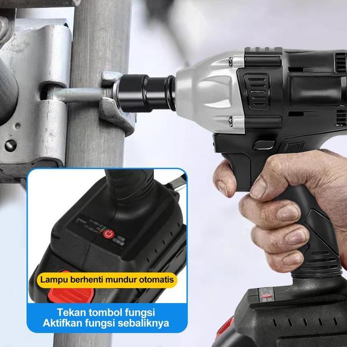 CODvictool Kunci pas listrik tanpa sikat, bor benturan tanpa kabel, 3200rpm cocok untuk mobil, baut 