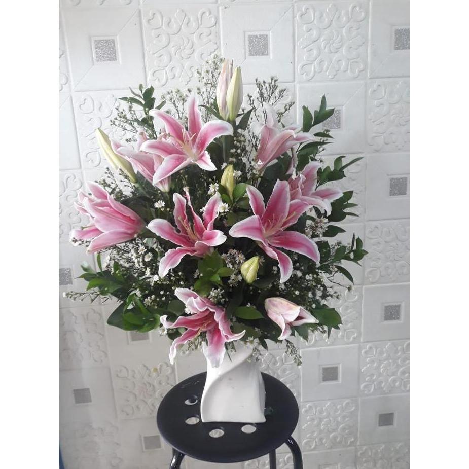 BUNGA MEJA LILY | RANGKAIAN BUNGA LILY | BUNGA LILY CASABLANCA