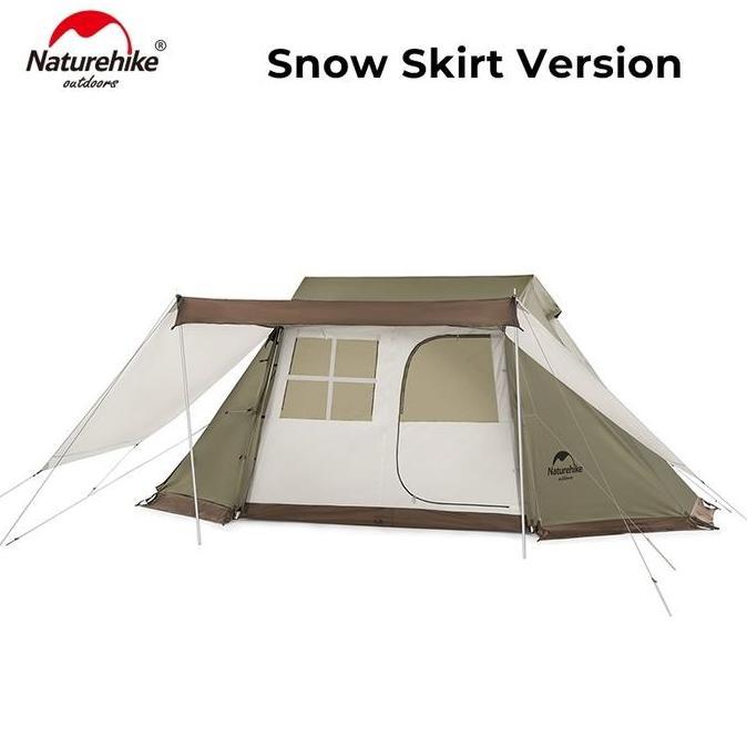 Tenda Camping Naturehike NH21ZP009 Tent Village 5.0 3-4P Skirt Kemah Glamping 4 Orang Keluarga Camp 