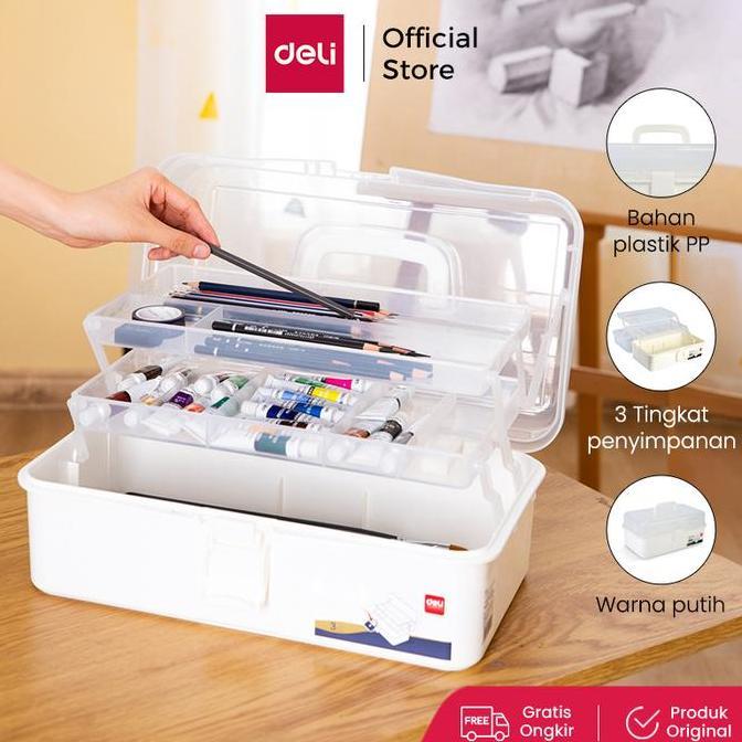LEVINAMISAHSHOP - DELI LARGE ART TOOLBOX KOTAK PERALATAN SENI 6802 68303