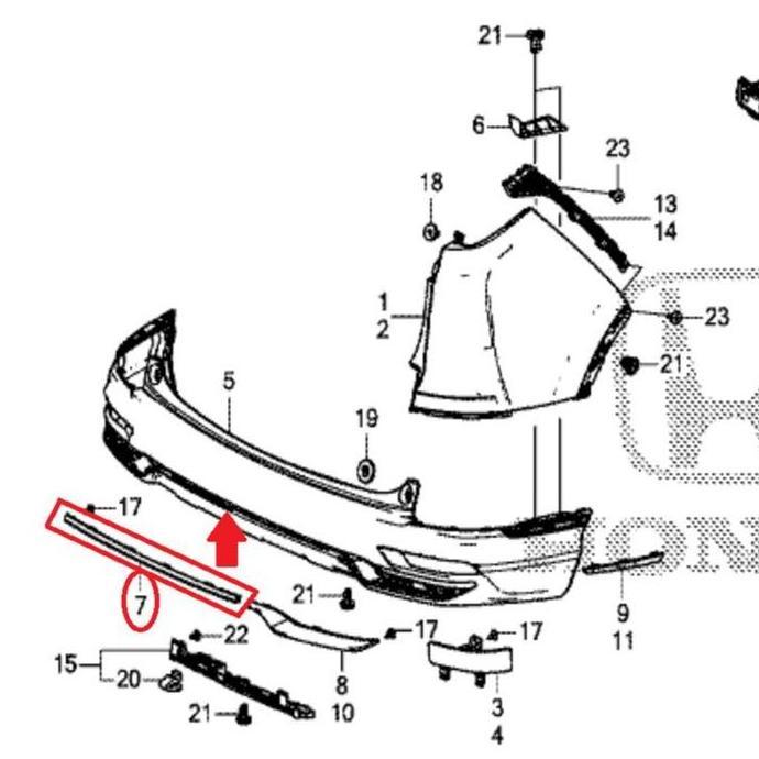 Moulding List Bumper Belakang CRV TURBO 2021-2022 Original
