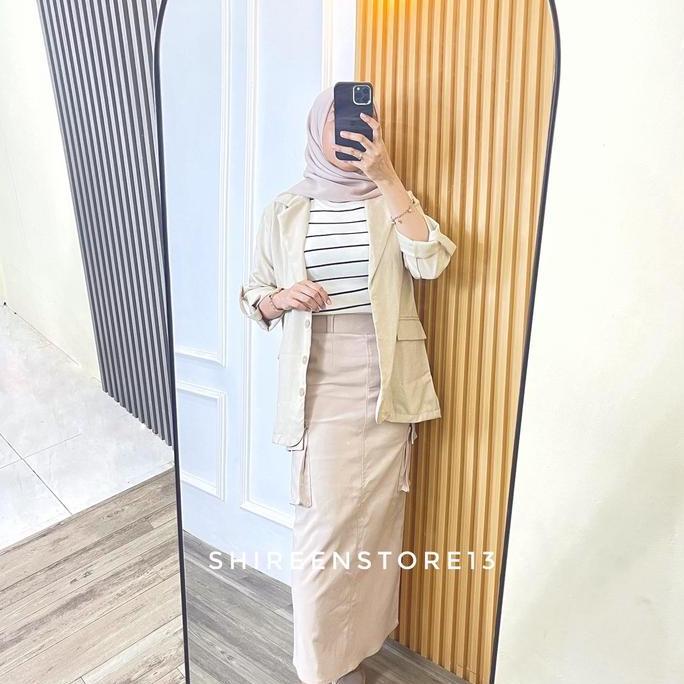 TERBARU  Carra Cargo Skirt - Rok Kargo Wanita Bengalin  Slim-fitting Slim-fitting TERBARU 