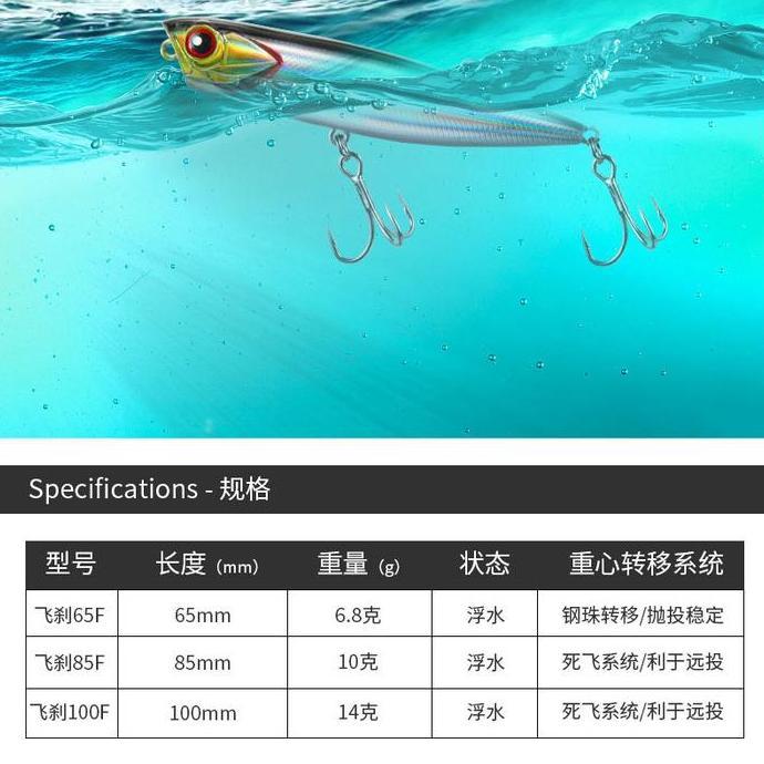 Umpan pancing Pencil WTD 6g/10g/14g Lure Top Water mata 3D killer Weihai Sanzhou LMRN LP215