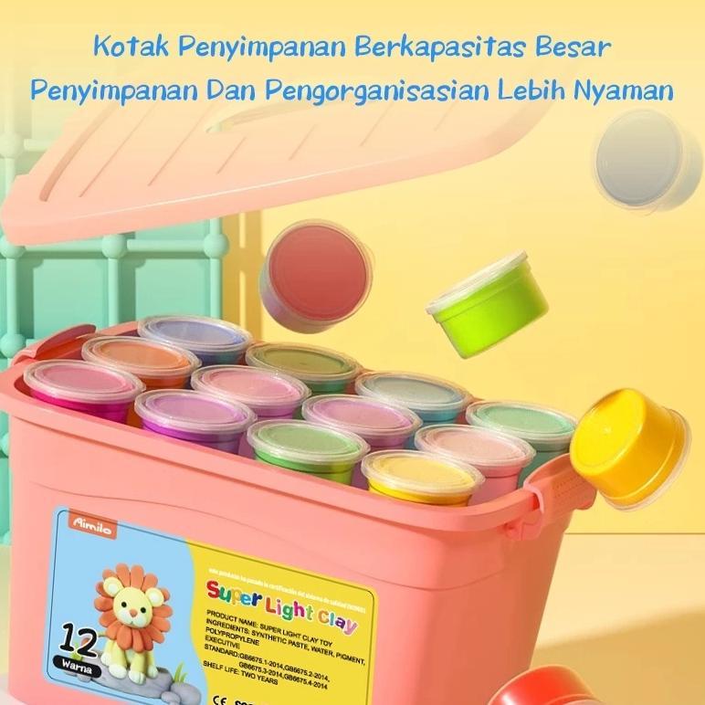 PROMO LYSASHOP Kotak Hadiah Mainan Clay Isi 12 Pcs Clay Warna Warni Mainan Edukasi Anak Hadiah Anak