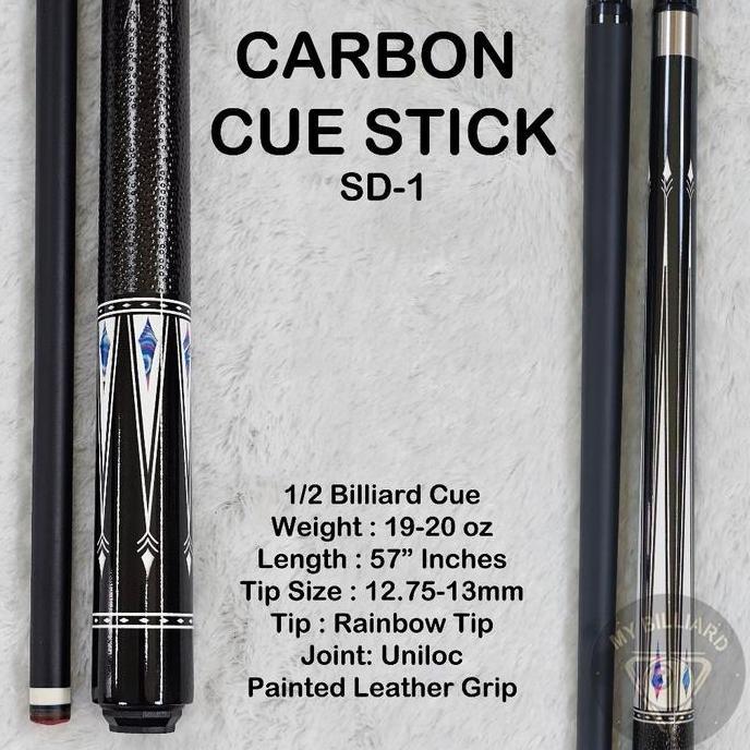 Carbon Cue SD-1 Stick Billiard 13mm - Stik Billiar Cue Karbon Graphite