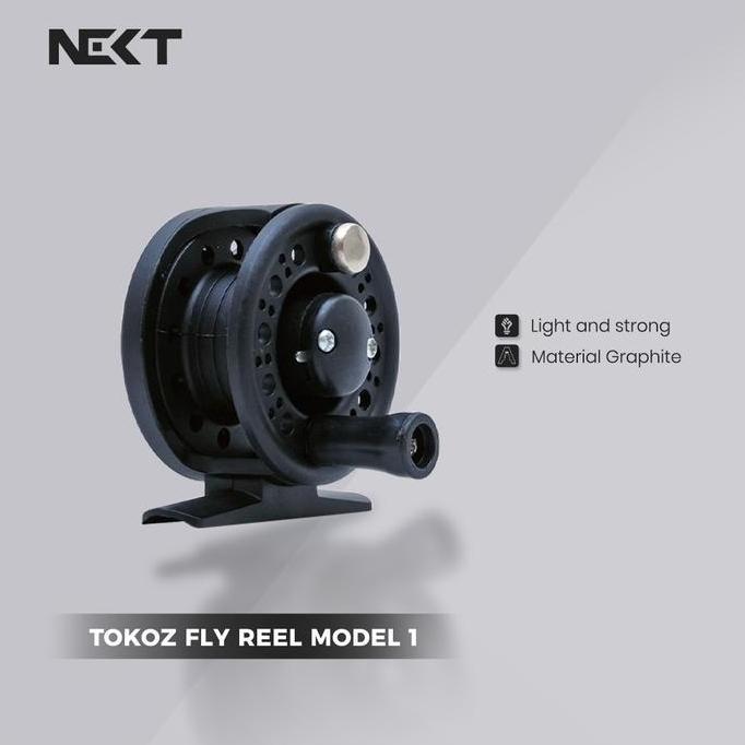 Reel Pancing Fly TOKOZ Graphite | Warna Hitam | Size 40 & 50 - Cocok Untuk Tegek