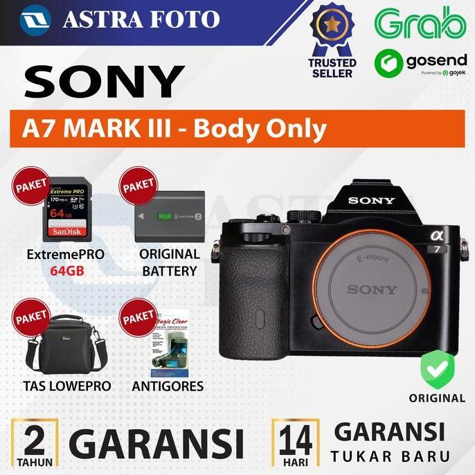 SONY ALPHA A7III / SONY A7 MARK III BODY ONLY - Garansi Resmi
