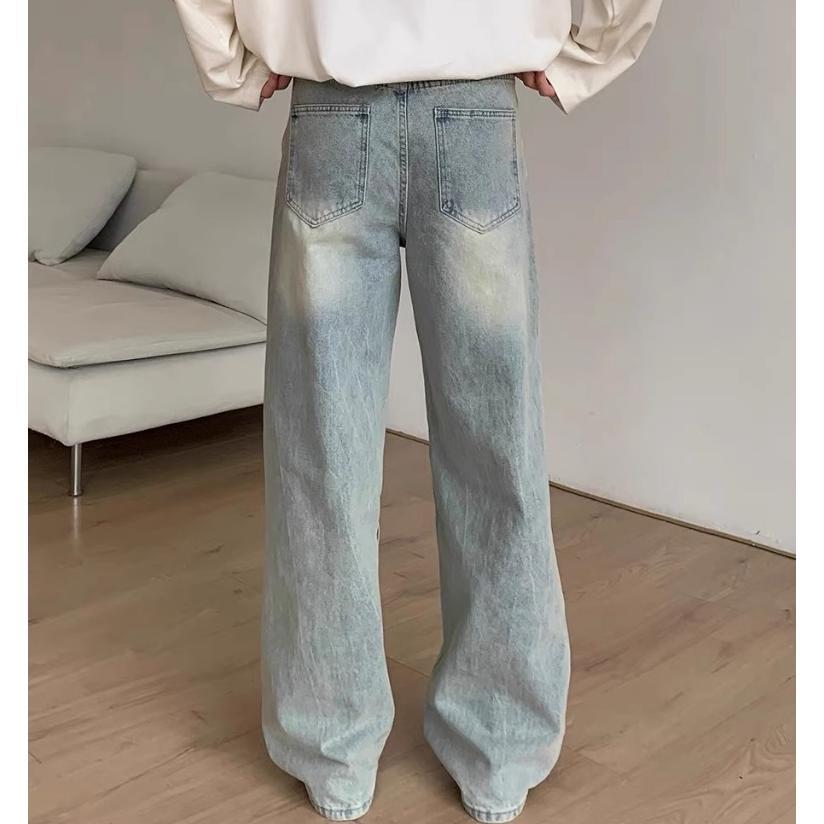 BESTPROMO celana gombrong jeans pria panjang korean style baggy pants jens kulot jumbo cowok