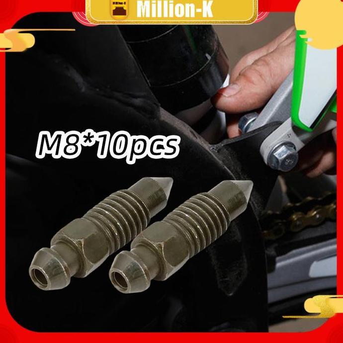 TELENIUM 10Pcs M8 Baut Nepel Angin Kaliper / Nepel Angin / Baut Setelan Angin PROTOK