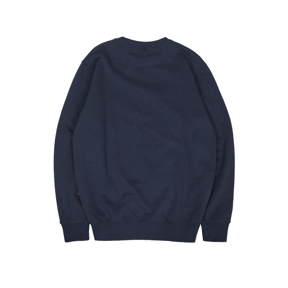 NEW Dobujack Sweater Little Logo Abstract Navy Crewneck
