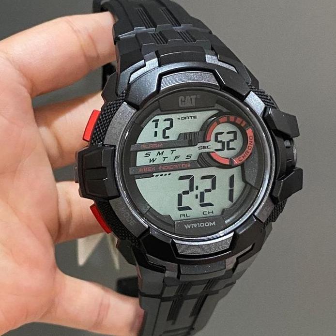 Jam Tangan Pria CATERPILAR CAT Tali Karet Hitam 1C.167.21.248 Original murah