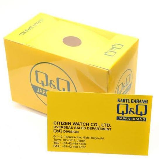 Q&Q QQ Jam Tangan Pria Wanita Kulit Hitam CA08J805Y Original murah