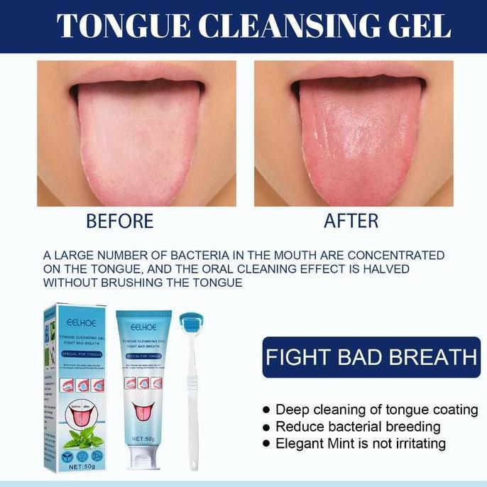 JARAGGE Eelhoe Gel Pembersih Lidah Dapat Alat Pembersih Lidah Alat Untuk Membersihkan Lidah Gel Lida