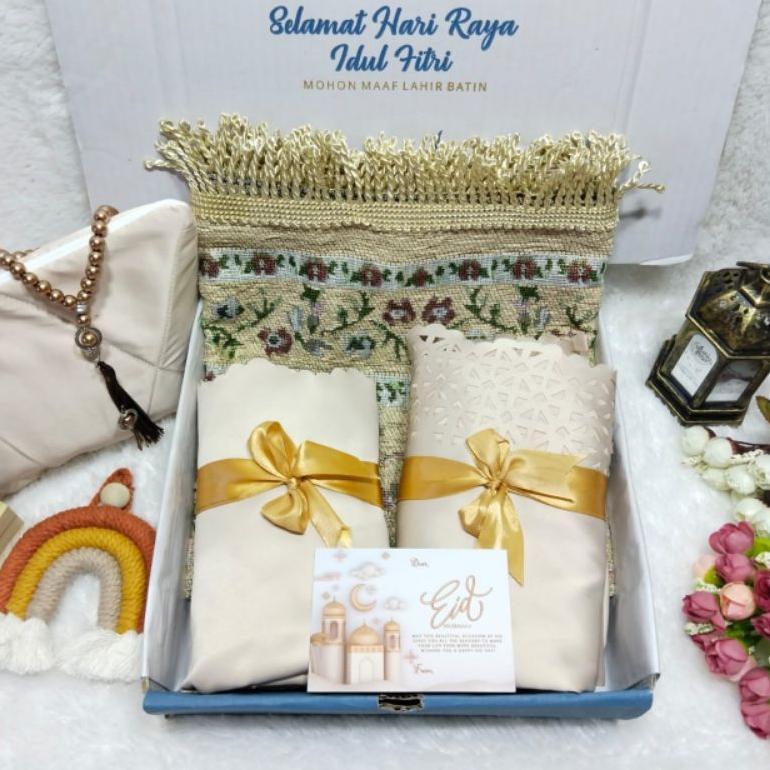 Free Ongkir Seserahan Alat Sholat Lengkap / Hampers Mukena Alquran Dan Sajadah Set / Gift Box Mukena
