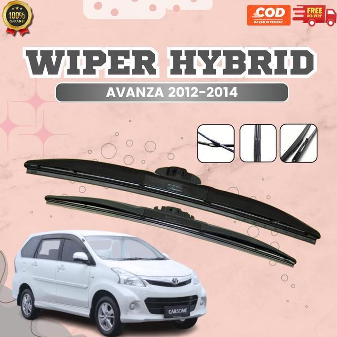 Wiper Mobil Hybrid Avanza 2012-2014 2 Pcs Wiper Hybrid Rangka Kokoh - Wiper Hybrid Avanza 2012-2014 