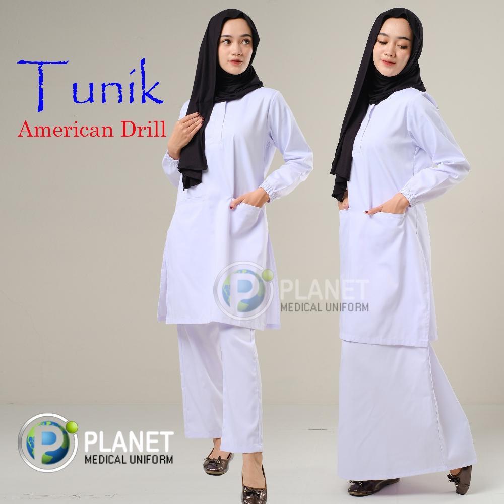 Bagus Baju Ok Oka Seragam Perawat Medis Tunik  American Drill
