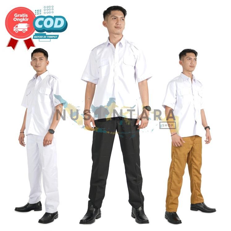Bagus Setelan Dinas Pns Lengan Pendek, Seragam Pdh Putih, Seragam Pns Putih Baju Pemda Pria