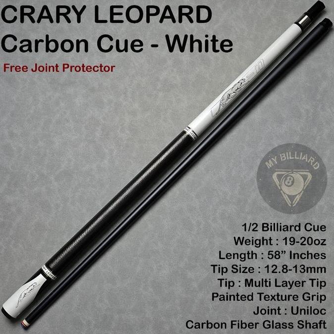 Carbon Cue Stick Billiard Carbon Crary Leopard Cue Carbon Fiber Glass Graphite 13mm Black - Stik Bil