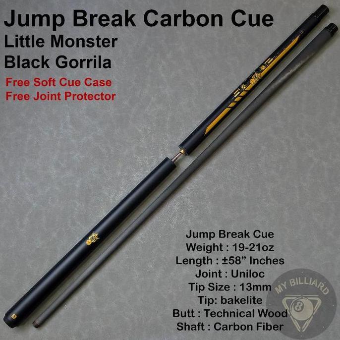 Little Monster Black Gorilla Heidan Jump Break Carbon Cue Billiard - Stick Jumpbreak karbon 13mm Gor