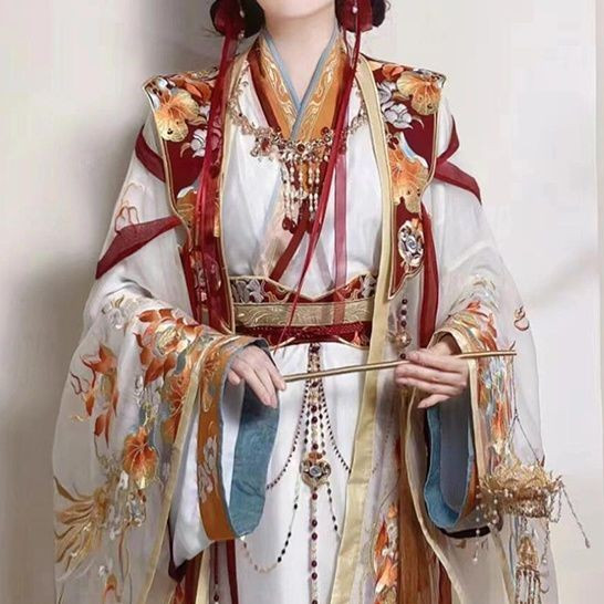 Hanfu Authentic Embroidery Original Cross-Collar Lian Taizi Yue Shen COS Clothing