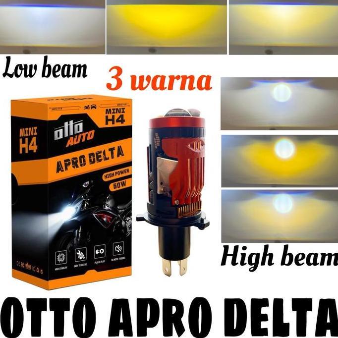 Otto Apro Delta Double Laser High Beam Selenoid Soket H4 Ada 3 Warna Devil