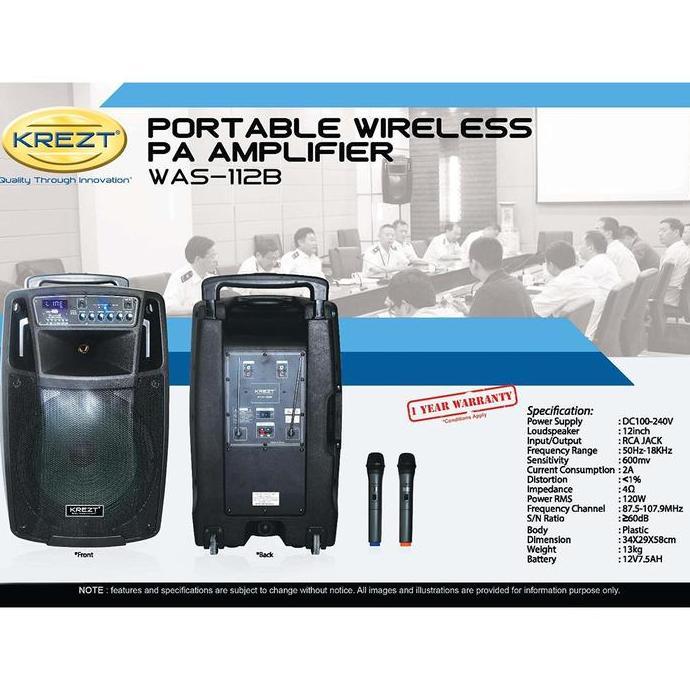 Krezt Was-112B - Portable Sound System