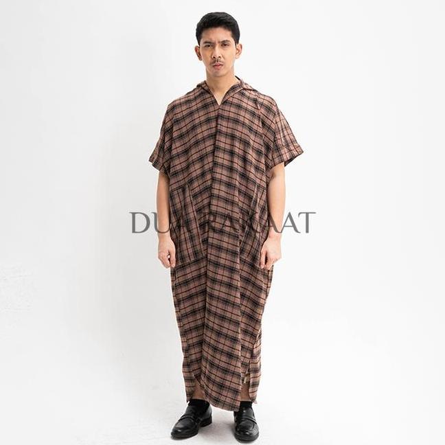 Dua Rakaat Zahir Flanel Thobes Pria Muslim Jubah Hoodie Abaya Gamis Bahan Asheera