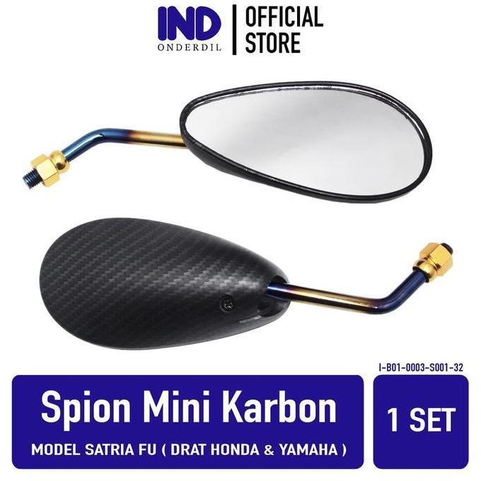 IND Onderdil Spion-Sepion-Kaca-Cermin Kiri-Kanan Mini-Kecil Besi Set Variasi Model Satria FU 150 Car