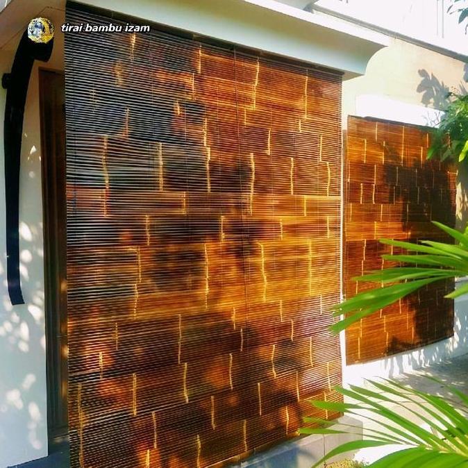 Tirai Bambu Hitam L 2M X P 2M Kerai Tirai Bambu Gulung Outdoor Bambu Wulung Kray Tirai Kerai Kerei K