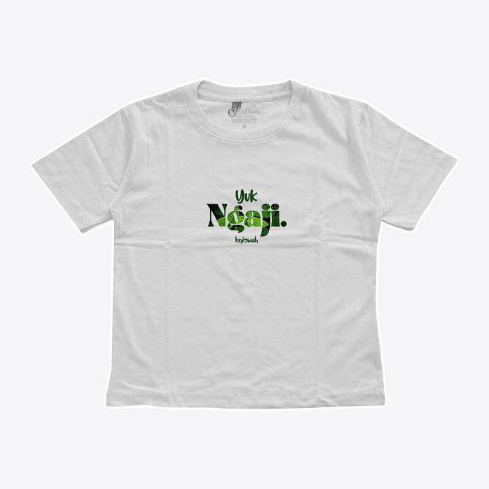 Kepswah - Kaos Anak Yuk Ngaji - Kaos Dakwah Islam - Kaos Kata Kata - Baju Muslim Anak Cotton Combed 