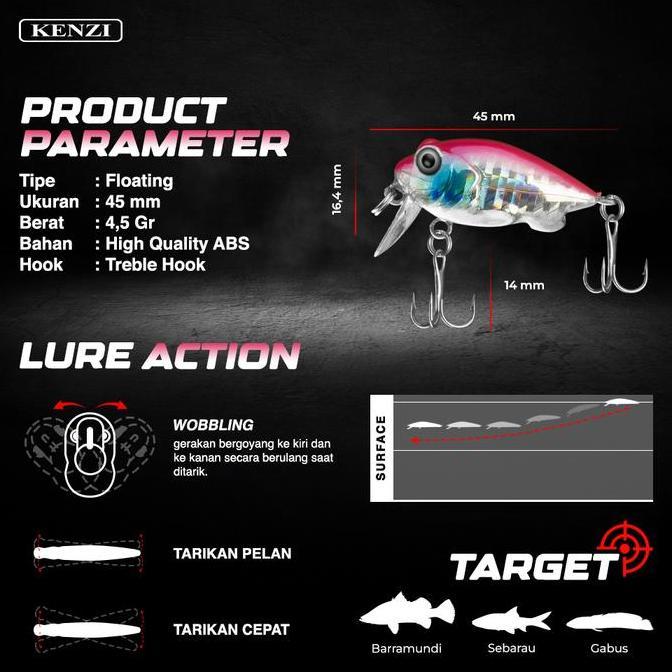Lure Seruni 45Mm 4.5Gr - Minnow Floating Umpan Pancing Tiruan Ikan Mainan Air Tawar & Laut Allshop