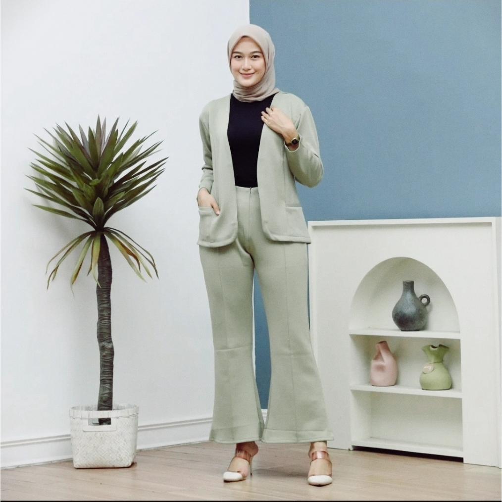 Diskon One Set Blazer Scuba / Setelan Blazer Cutbray / Setelan Wanita