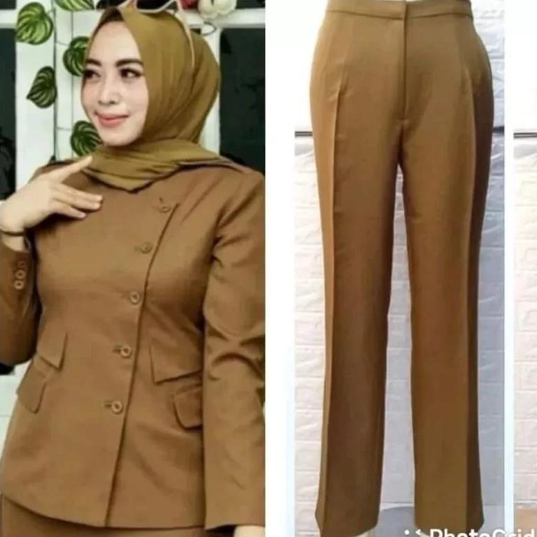 Diskon Blezer Princessfa Seragam Pdh Kheki Tua Baju Dinas Asn,Pns,Guru,Seragam Pemda Kheki Tua Wanit
