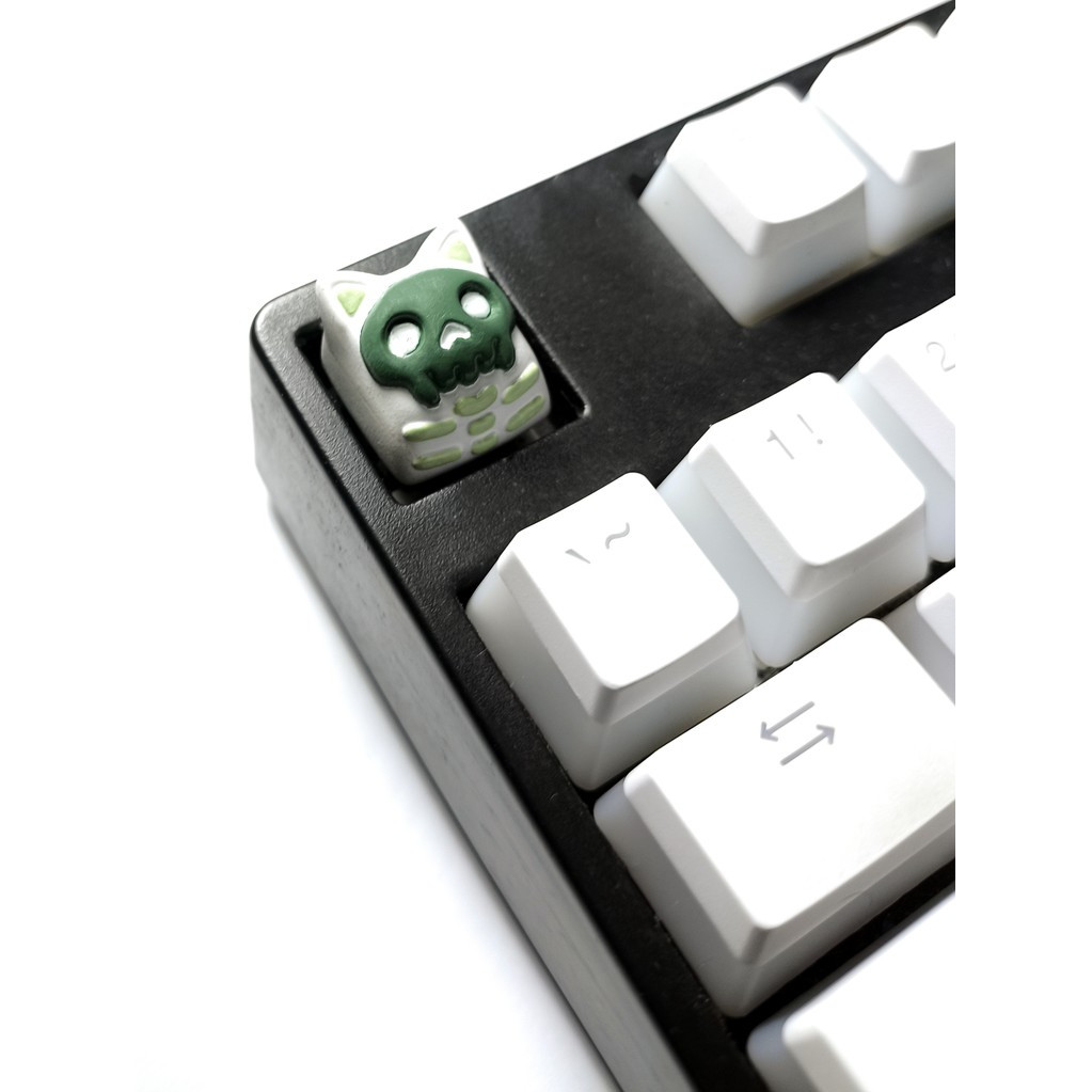 Spooky Cat Matcha Keycaps/Mechanical Keycaps/Resin Keycaps/Artisan