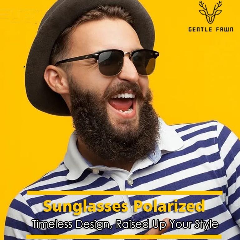 NEW Gentle Fawn Kacamata Hitam Sunglasses Polarized Style Kotak Tr+Metal Model Club Master Fashion P