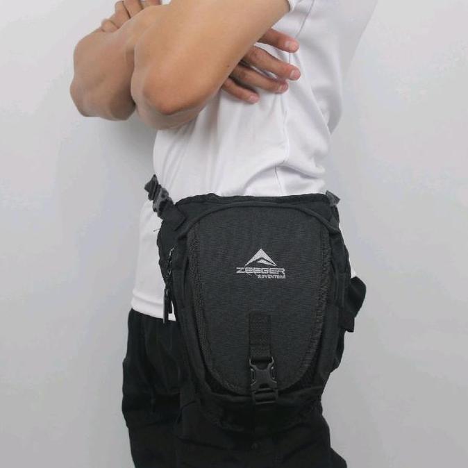 Tas Selempang Tas paha Paha Rei bahan cordura Tebal anti Air Pria Hitam