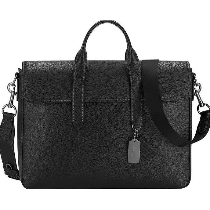 Tas Pria CH C9875 Sullivan Portfolio Brief, Business Bag, Black, Leather, Men's, 2-Way, Shoulder Bag