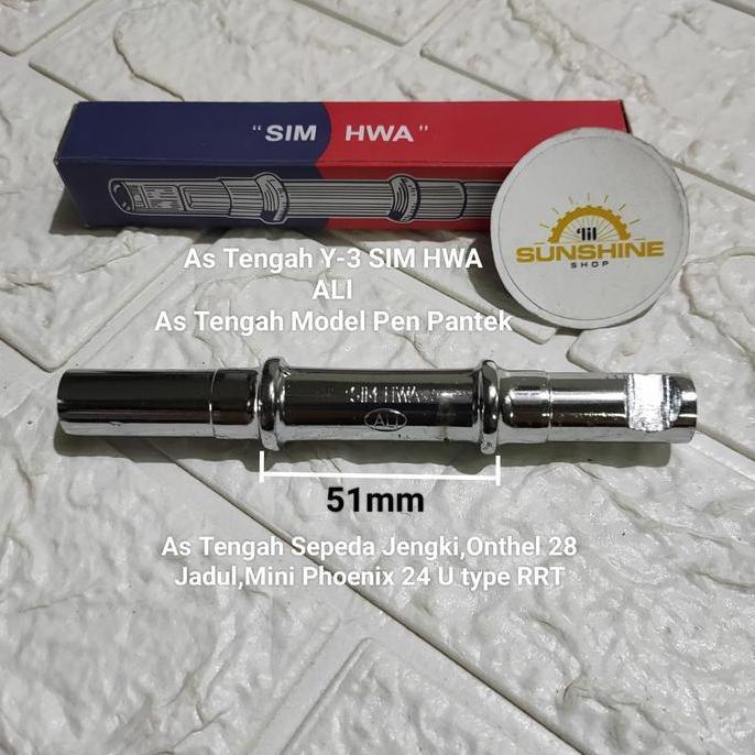 As BB Tengah BULAT Model Kuncian Pen Untuk Crank Gir Sepeda Onthel 28 Ontel Jengki Mini Jadul